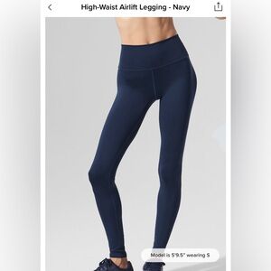 ALO Yoga Navy High-Waist Leggings